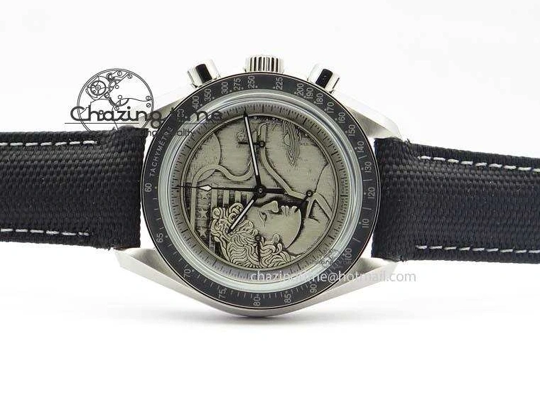 0701 Speedmaster JHF SS ‘Work on the Moon’ Gray Dial On Black Nylon Strap WaterResistant 8207
